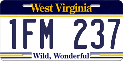 WV license plate 1FM237