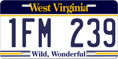 WV license plate 1FM239