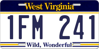 WV license plate 1FM241