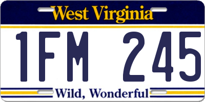 WV license plate 1FM245