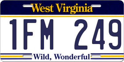 WV license plate 1FM249