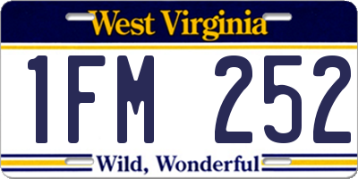 WV license plate 1FM252