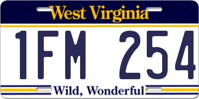 WV license plate 1FM254