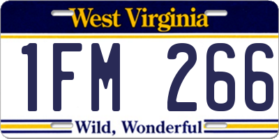 WV license plate 1FM266