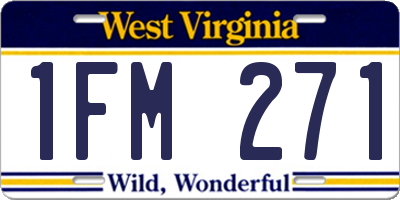 WV license plate 1FM271