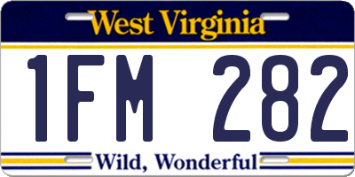 WV license plate 1FM282