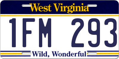 WV license plate 1FM293