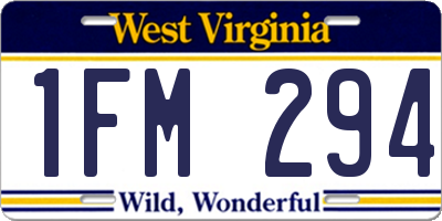 WV license plate 1FM294