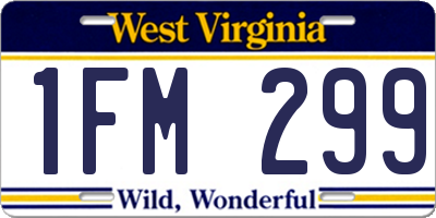 WV license plate 1FM299