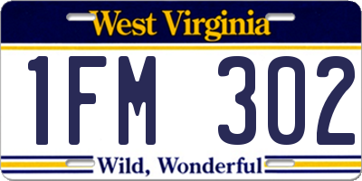 WV license plate 1FM302