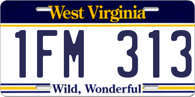 WV license plate 1FM313