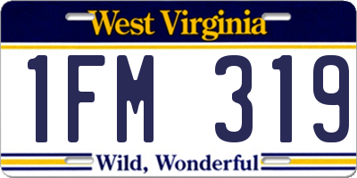 WV license plate 1FM319