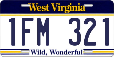 WV license plate 1FM321