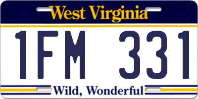 WV license plate 1FM331