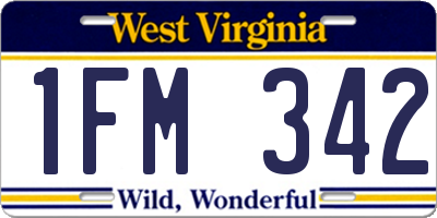 WV license plate 1FM342