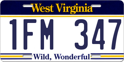 WV license plate 1FM347