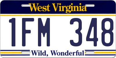 WV license plate 1FM348