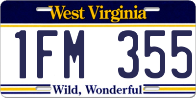 WV license plate 1FM355