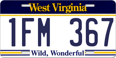 WV license plate 1FM367