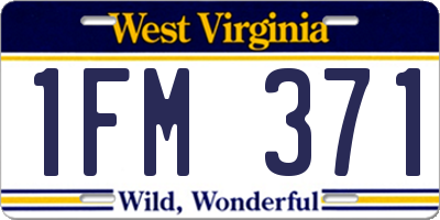 WV license plate 1FM371
