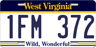 WV license plate 1FM372