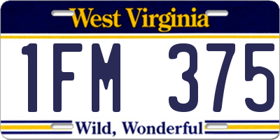 WV license plate 1FM375