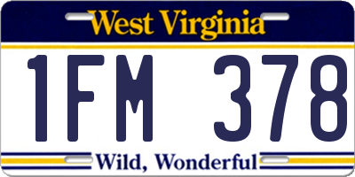 WV license plate 1FM378