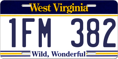 WV license plate 1FM382