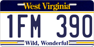 WV license plate 1FM390