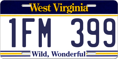 WV license plate 1FM399