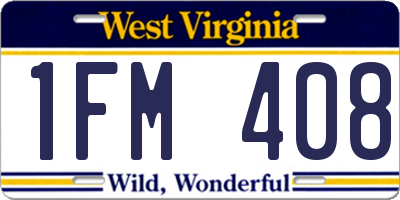 WV license plate 1FM408