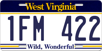 WV license plate 1FM422
