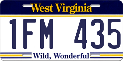 WV license plate 1FM435