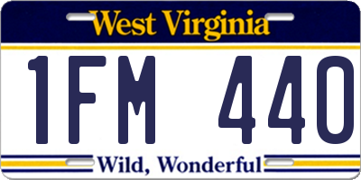WV license plate 1FM440