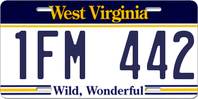 WV license plate 1FM442