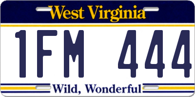 WV license plate 1FM444
