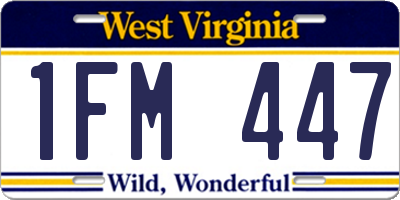 WV license plate 1FM447