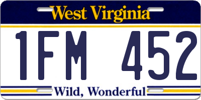 WV license plate 1FM452