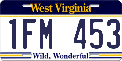 WV license plate 1FM453