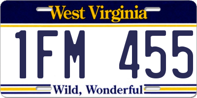 WV license plate 1FM455