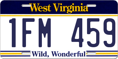 WV license plate 1FM459