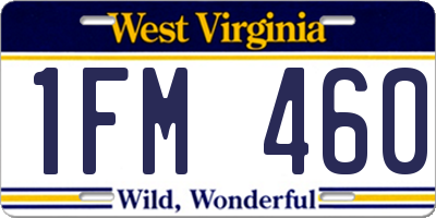 WV license plate 1FM460