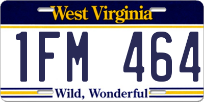 WV license plate 1FM464
