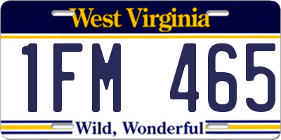 WV license plate 1FM465