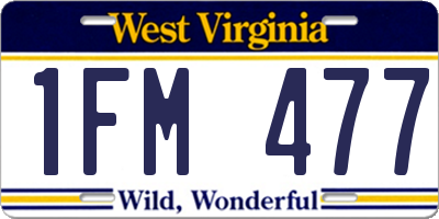 WV license plate 1FM477