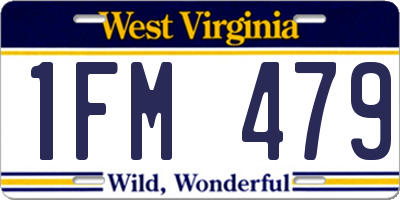 WV license plate 1FM479