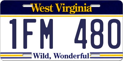 WV license plate 1FM480