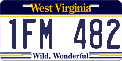 WV license plate 1FM482