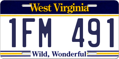 WV license plate 1FM491