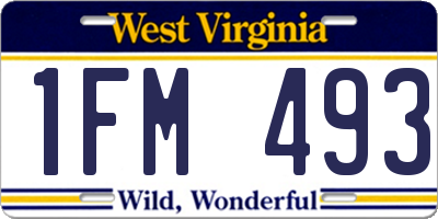 WV license plate 1FM493
